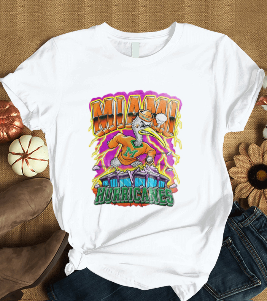 Miami Hurricanes Vintage Style Go Canes U Throwback T-Shirt