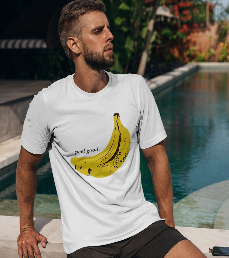 Peel Good Banana Fruit Minimalist Yellow T-Shirt