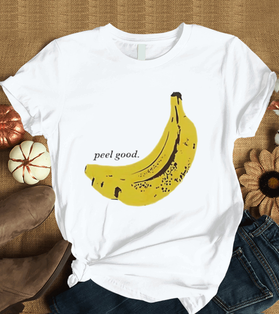 Peel Good Banana Fruit Minimalist Yellow T-Shirt