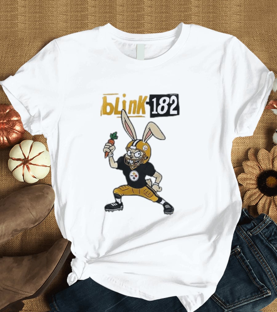 Blink 182 Pittsburgh Steelers Rabbit Football T-Shirt