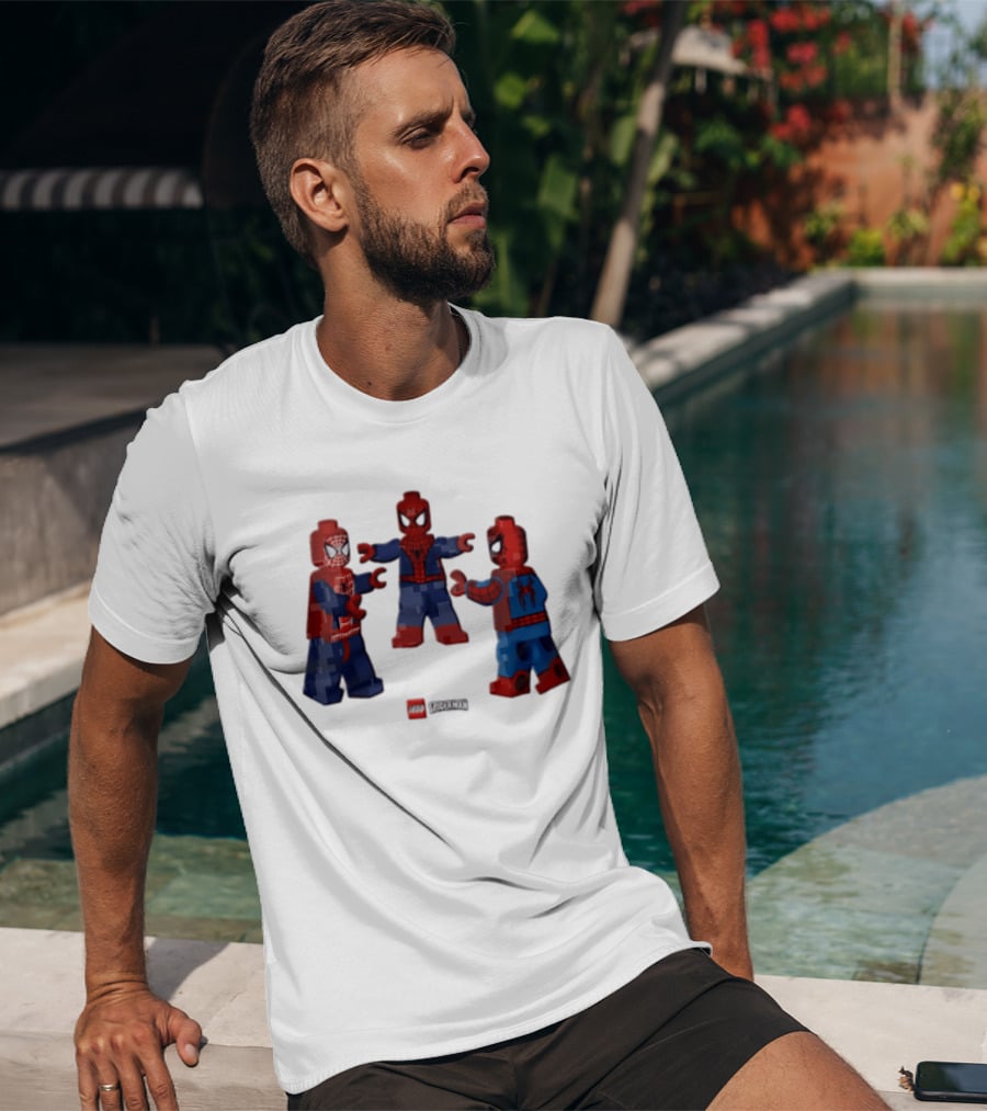 LEGO Spider Man Three Figures Meme Poses T-Shirt