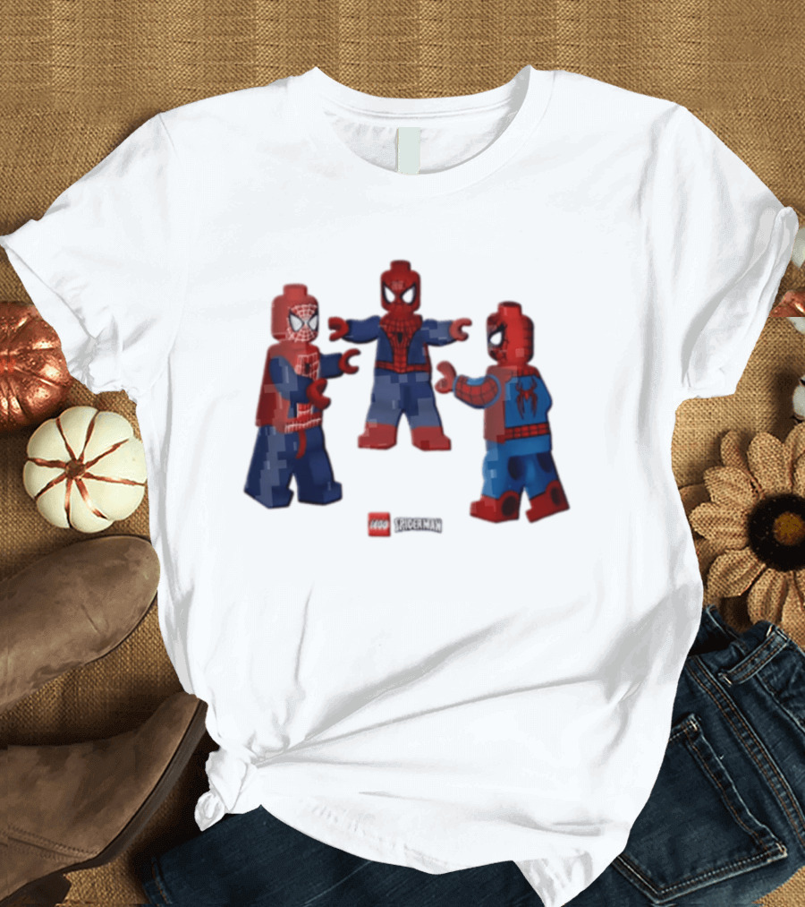 LEGO Spider Man Three Figures Meme Poses T-Shirt