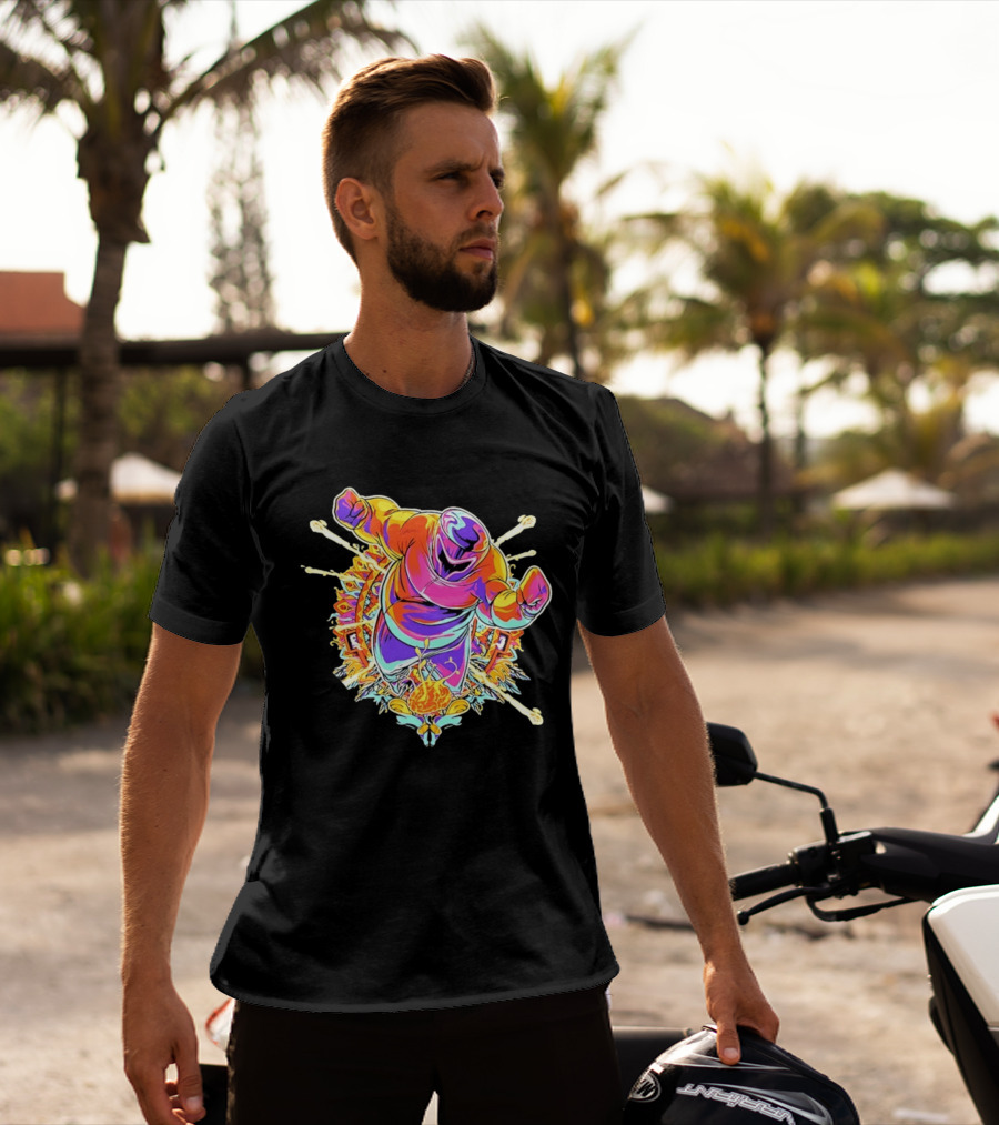 Colorful Psychedelic Boxer With Mandala And Brain Explosion T-Shirt