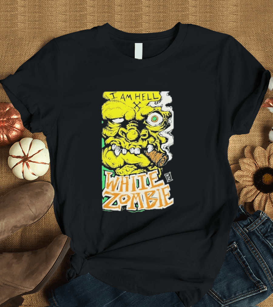 White Zombie I Am Hell Heavy Metal Band Artwork Monster Face T-Shirt