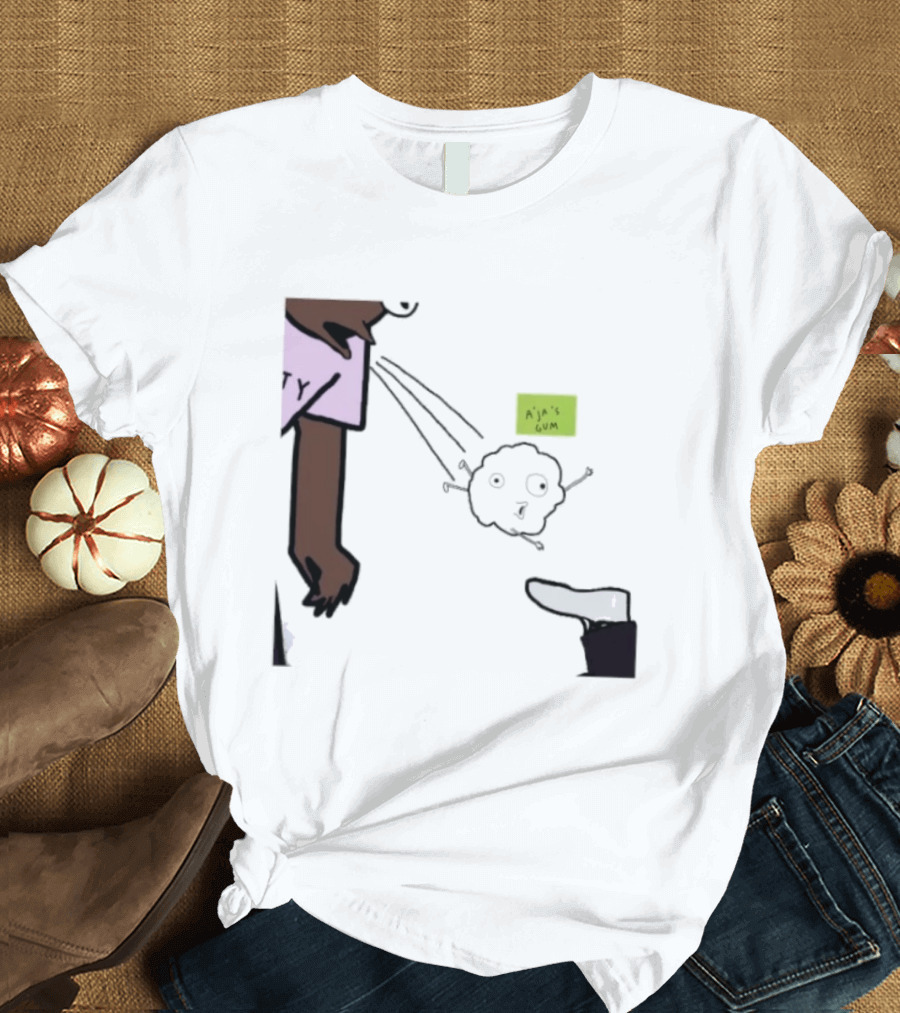 A'ja Wilson Pregame Gum Out Of Her Mouth Cartoon Style Humor T-Shirt