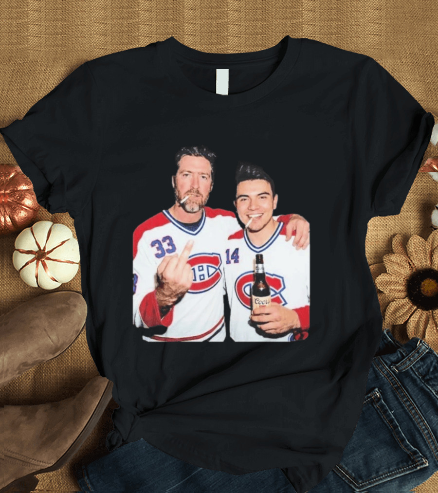 Patrick Roy Nick Suzuki Coors Montreal Canadiens Middle Finger Smoking T-Shirt