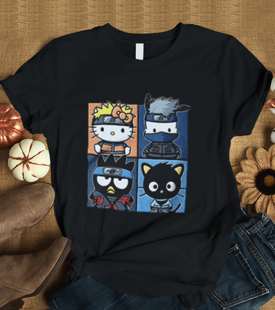 Hello Kitty Naruto Crossover With Sanrio Characters Mashup T-Shirt