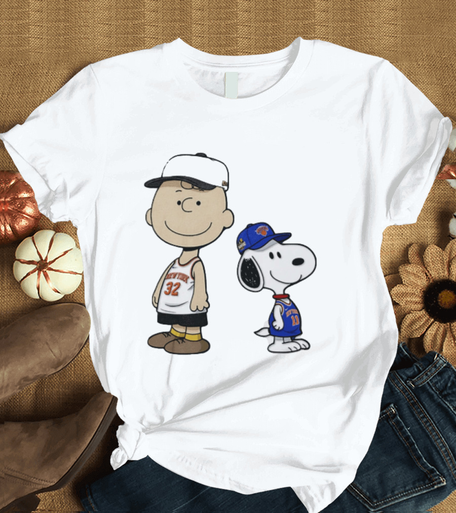 Charlie Brown Snoopy New York Knicks NBA 2026 Basketball Fans T-Shirt