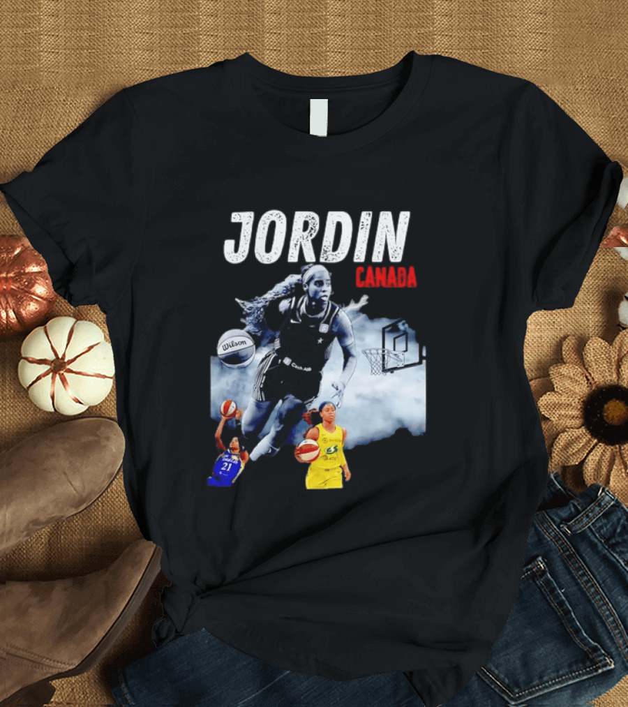 Jordin Canada Los Angeles Basketball Star Wilson Ball Slam Dunk T-Shirt