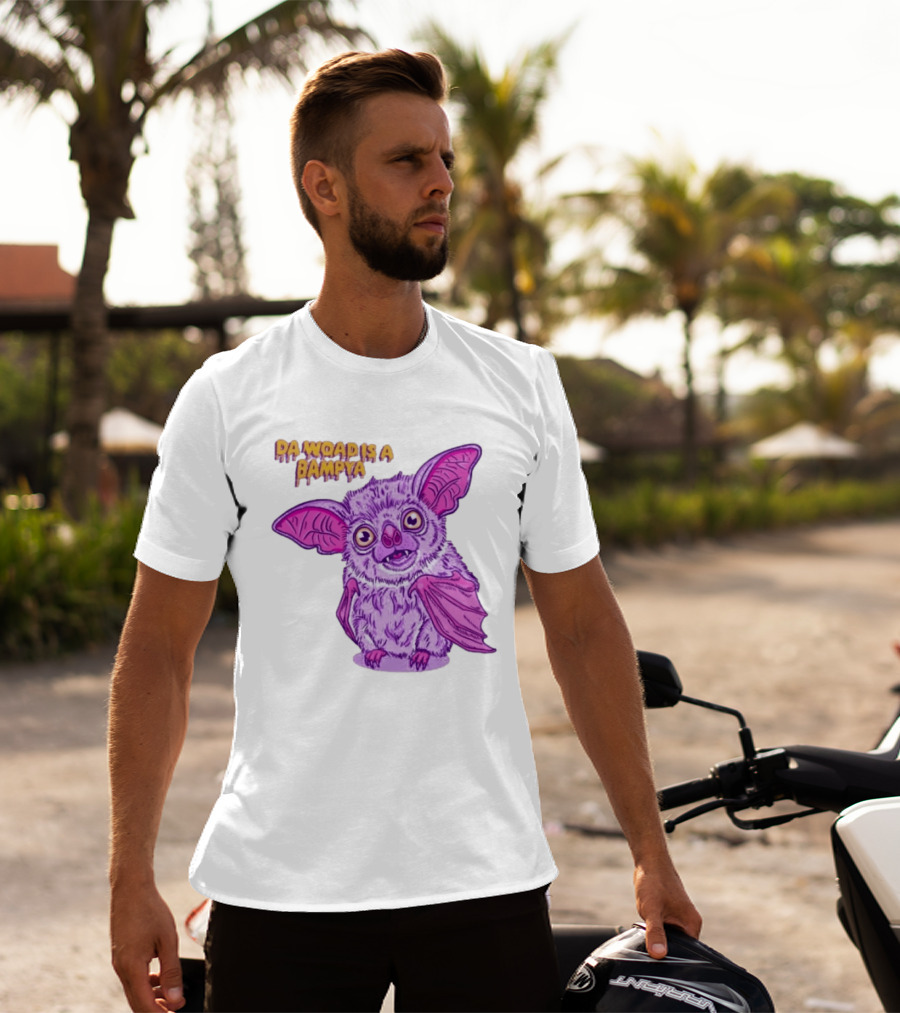 Da Woad Is A Bampya Purple Bat Vampire Cartoon T-Shirt