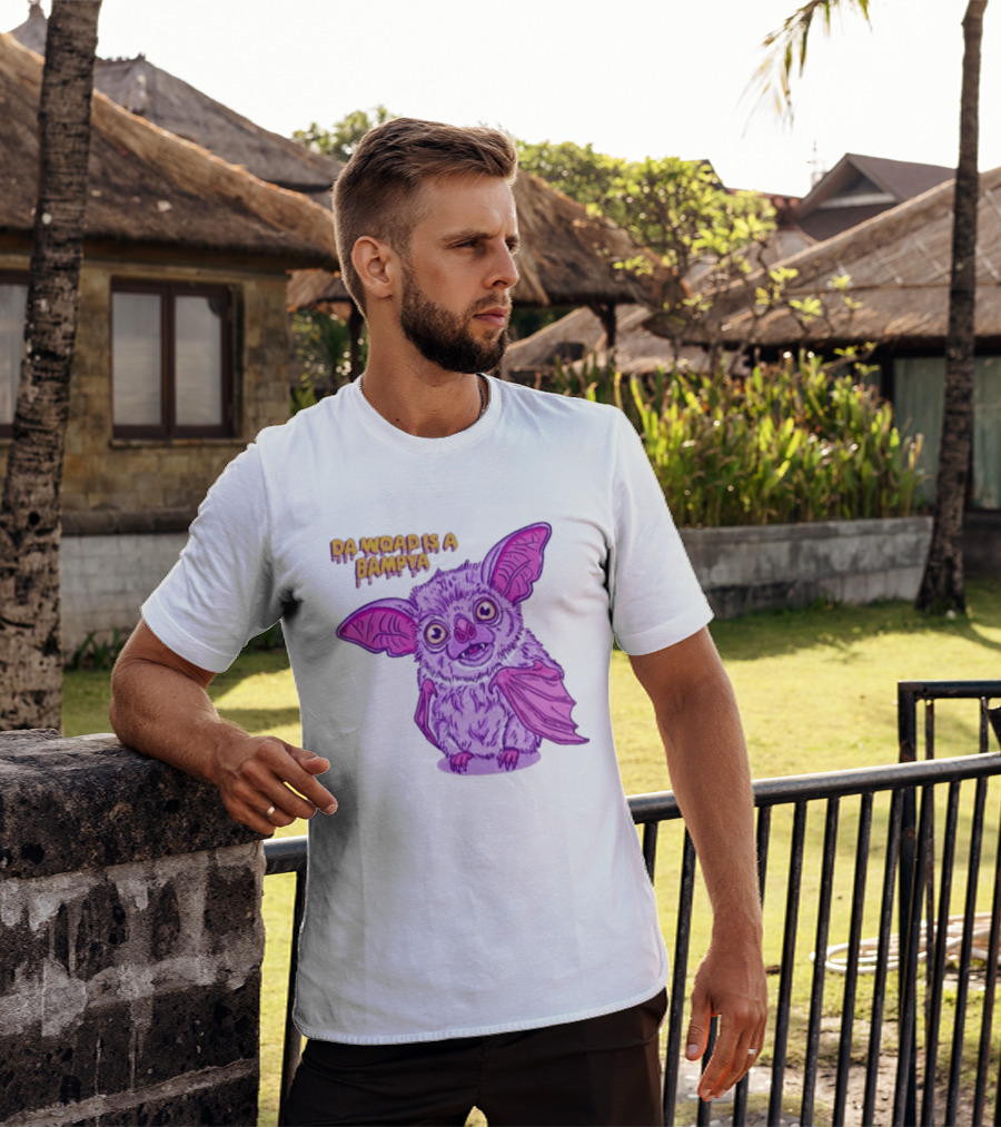 Da Woad Is A Bampya Purple Bat Vampire Cartoon T-Shirt