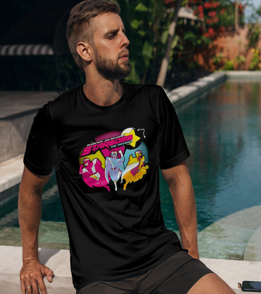 Planetary Jam Squadron Starbomb The Tryforce Retro Heroes T-Shirt
