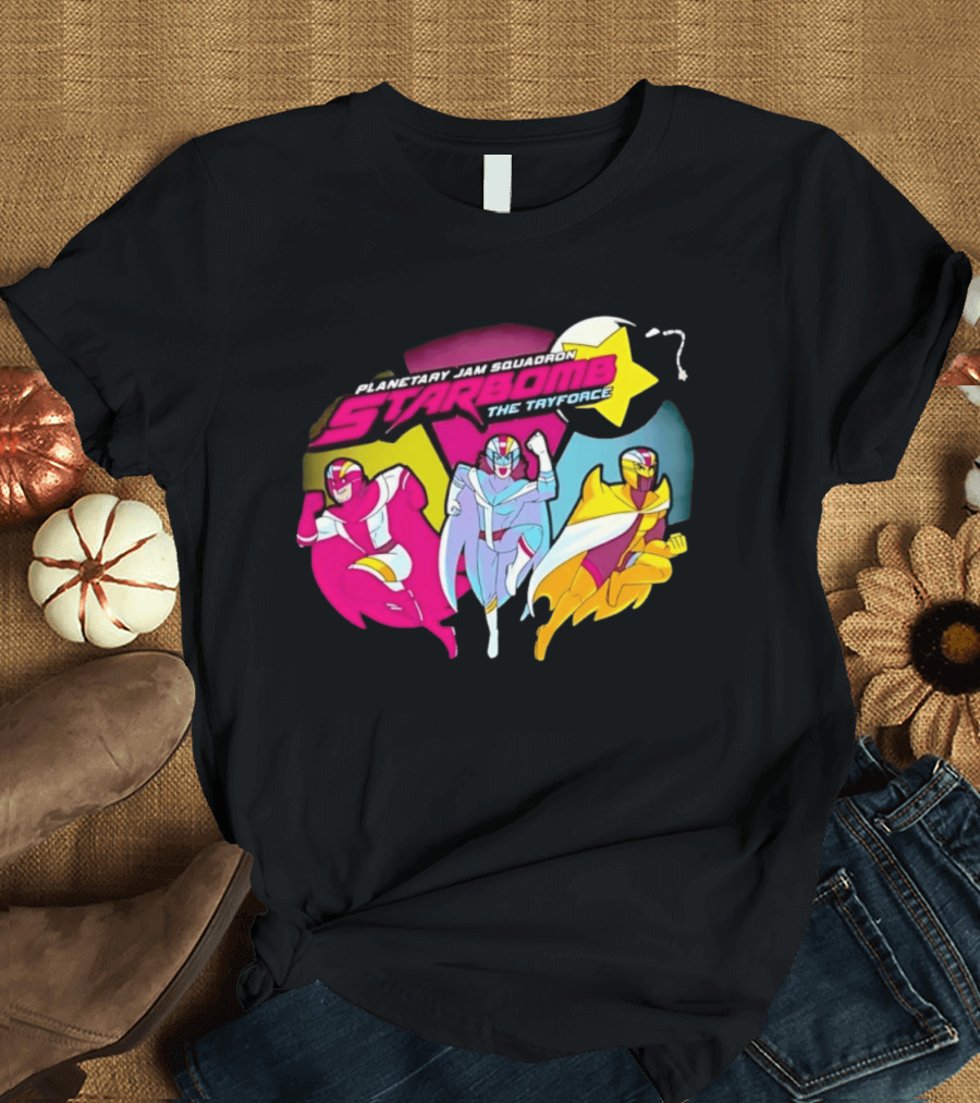 Planetary Jam Squadron Starbomb The Tryforce Retro Heroes T-Shirt