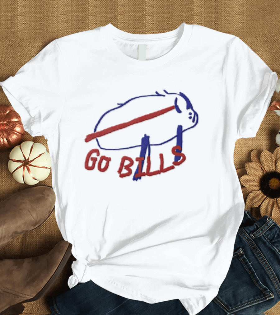 Buffalo Bills Go Bills Sketch Drawing Josh Allen T-Shirt