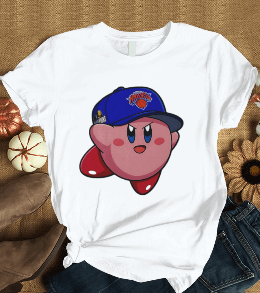 Kirby New York Knicks NBA Hat Featuring Team Colors And Finals Patch T-Shirt