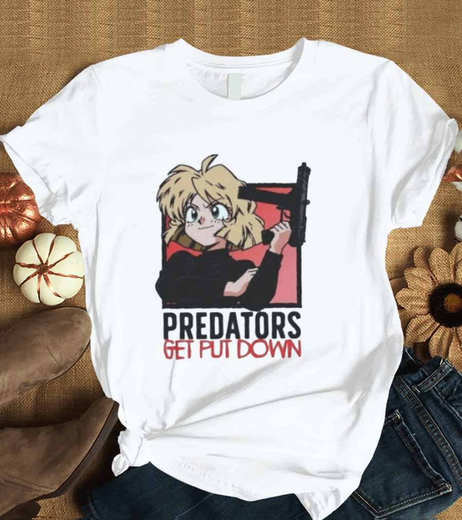 Predators Get Put Down Minnie May Gunsmith Cats Anime T-Shirt