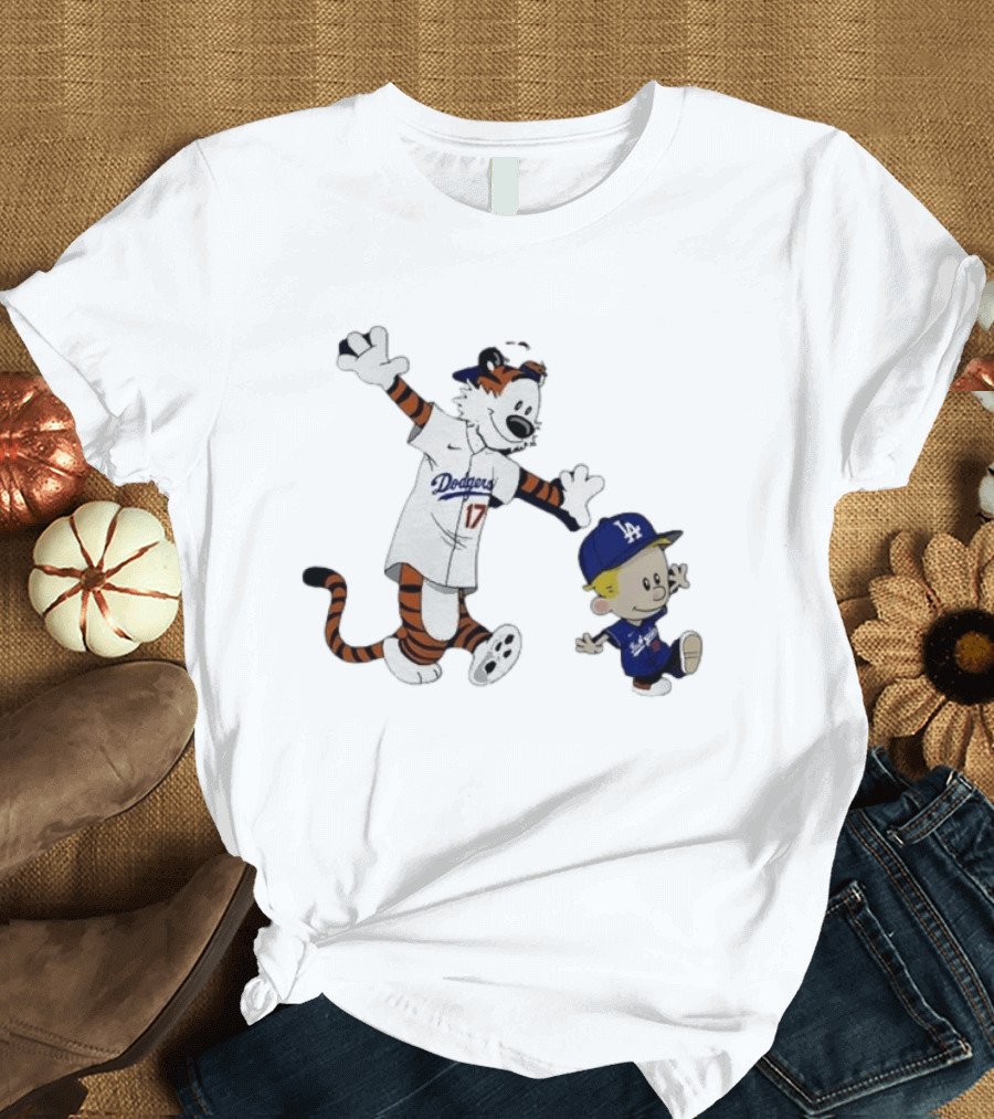 Shohei Ohtani Hobbes 17 Calvin Yoshinobu Yamamoto Los Angeles Dodgers MLB T-Shirt