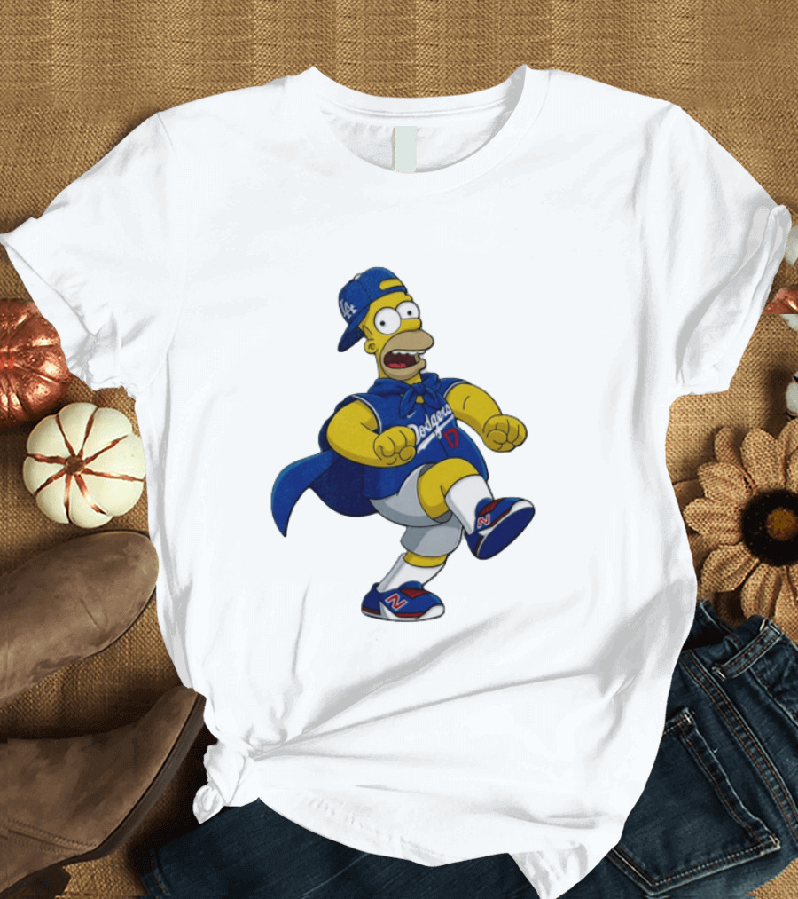 Shohei Ohtani Homer Simpson Los Angeles Dodgers MLB Cartoon T-Shirt