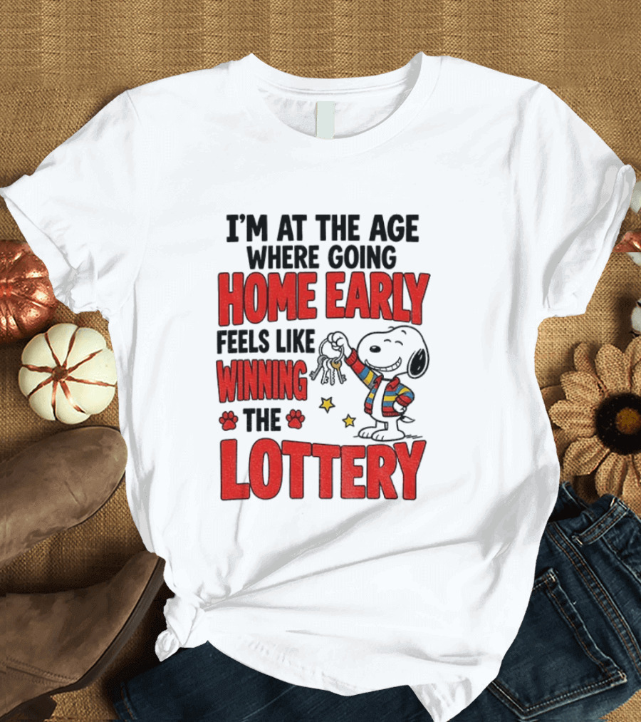 Snoopy Going Home Early Feels Like Winning The Lottery T-Shirt