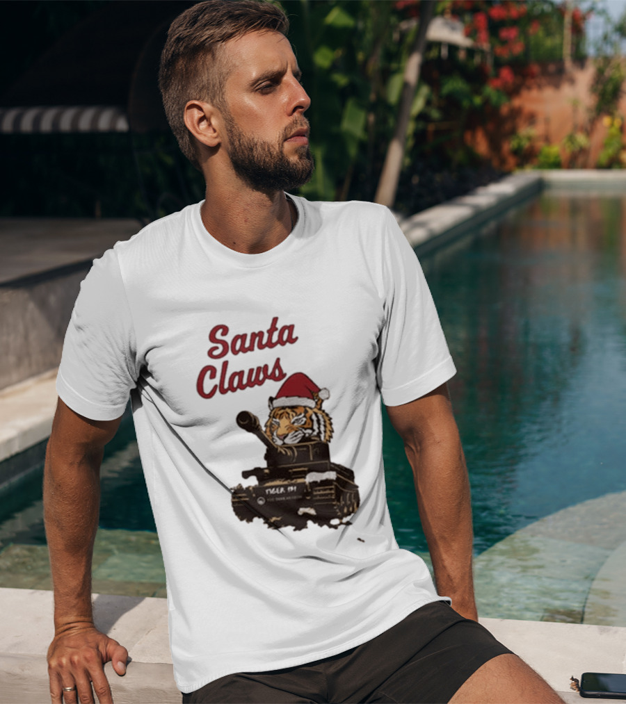 Santa Claws Tiger 131 Tank Museum Christmas T-Shirt