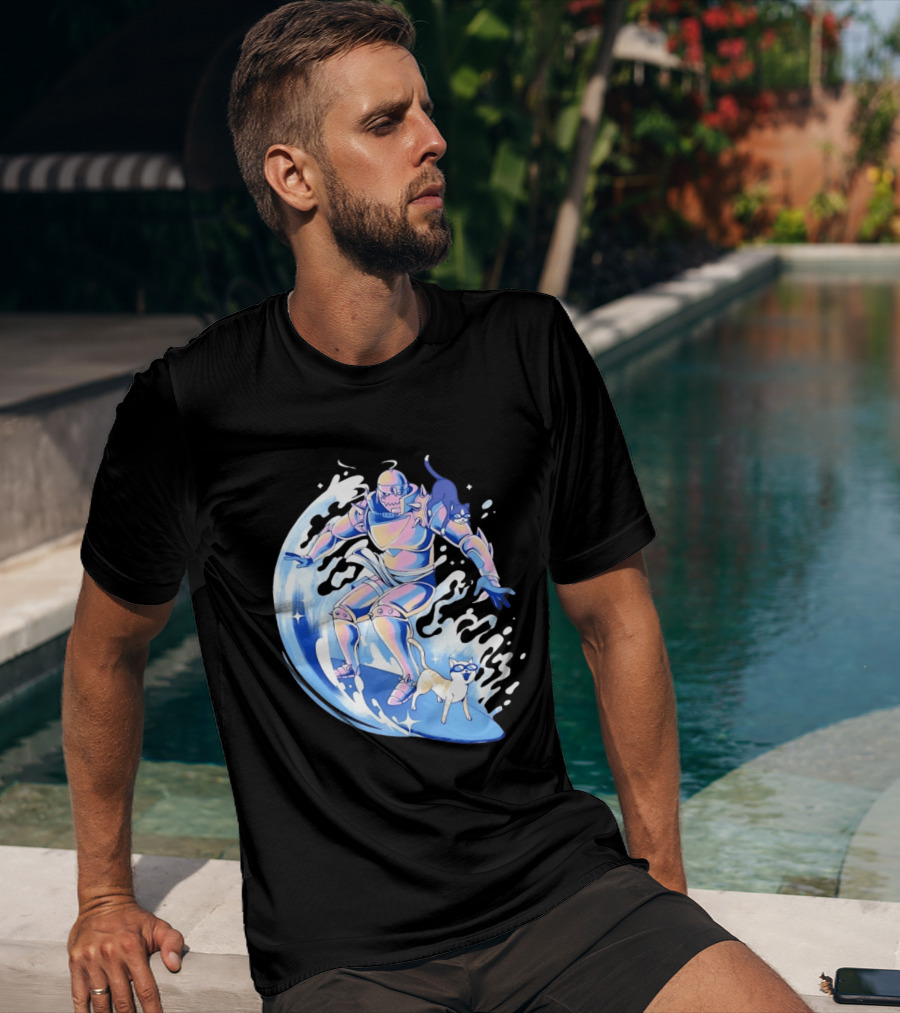 Alphonse Elric Surfing Adventure With Cool Cats On Waves T-Shirt