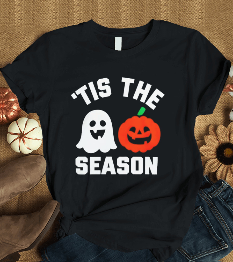 Tis The Season Ghost And Pumpkin Halloween T-Shirt