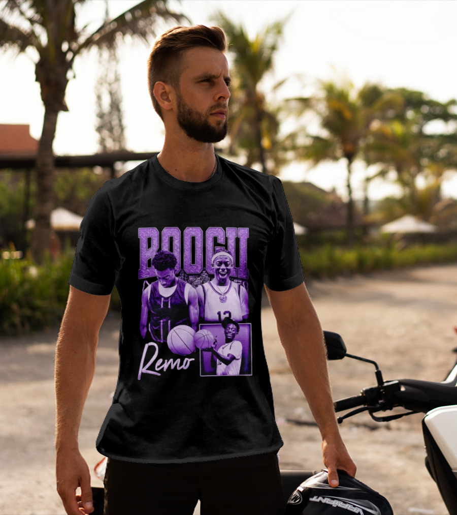 Boogii Remo 12 Basketball Player Retro Style Purple Aesthetic T-Shirt