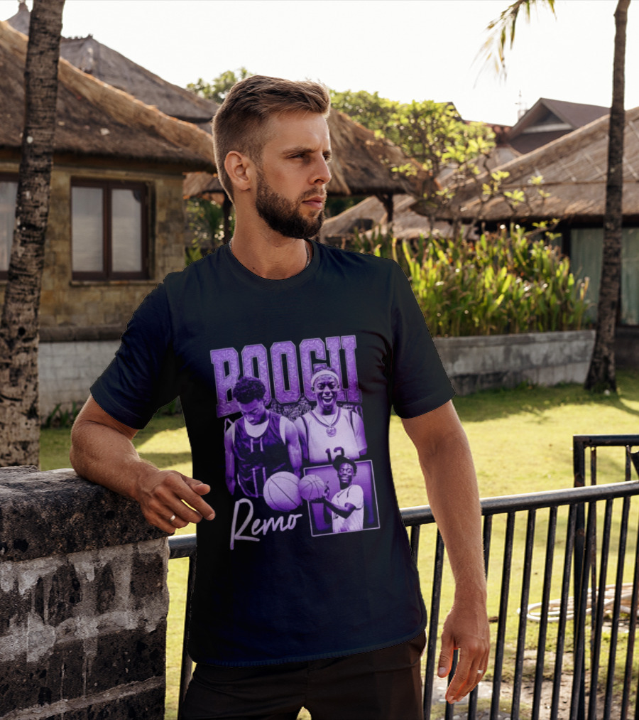 Boogii Remo 12 Basketball Player Retro Style Purple Aesthetic T-Shirt