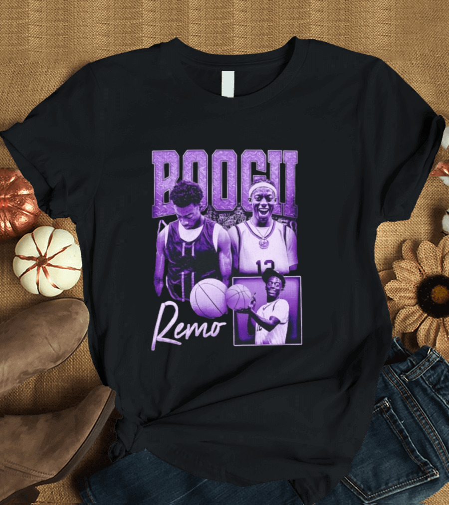 Boogii Remo 12 Basketball Player Retro Style Purple Aesthetic T-Shirt