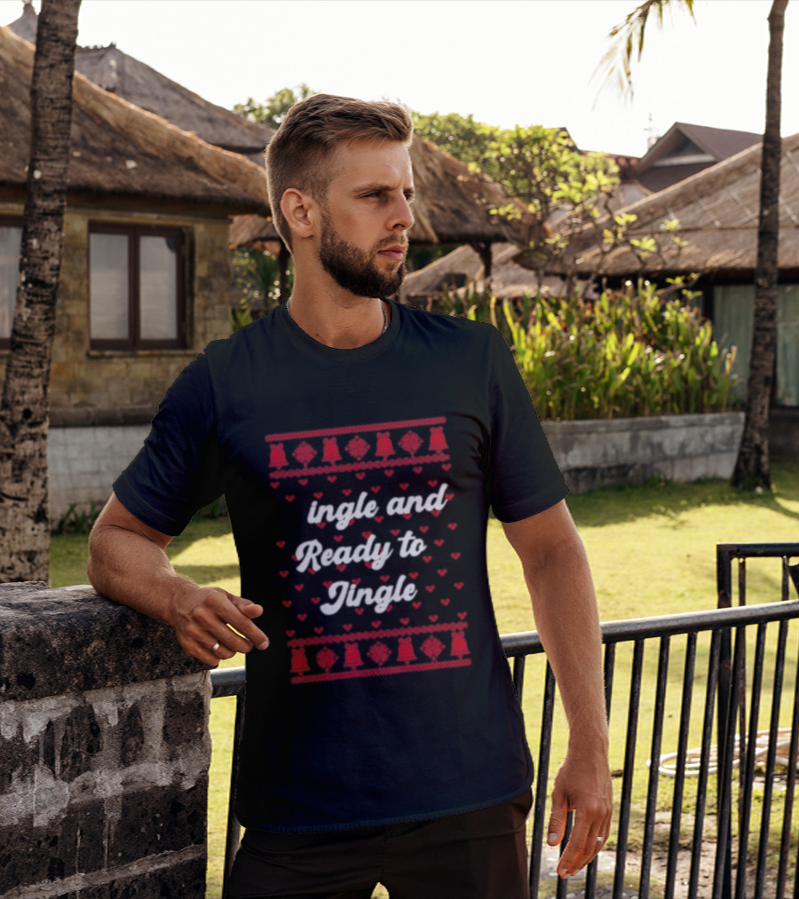 Single And Ready To Jingle Ugly Holiday Christmas Bells Hearts T-Shirt