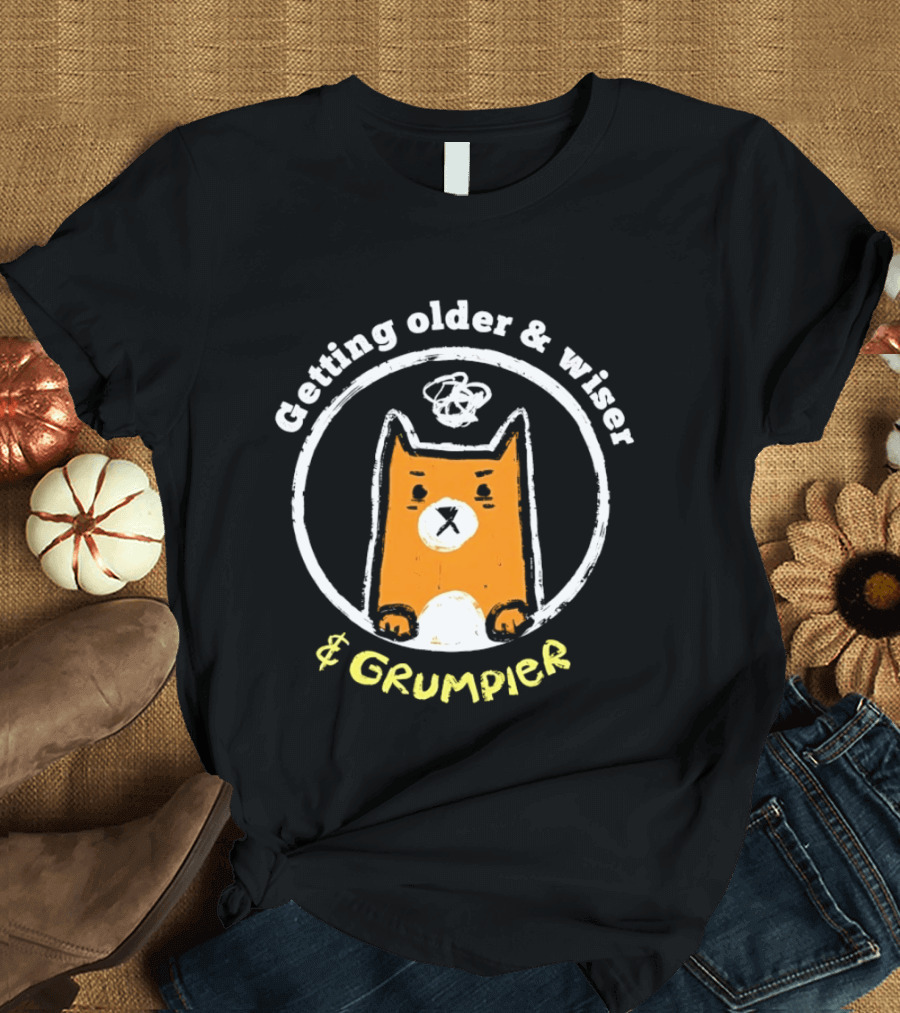 Getting Older And Wiser And Grumpier Cat Birthday T-Shirt