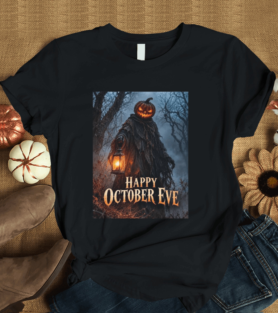 Happy October Eve Halloween Pumpkin Lantern Vibes T-Shirt