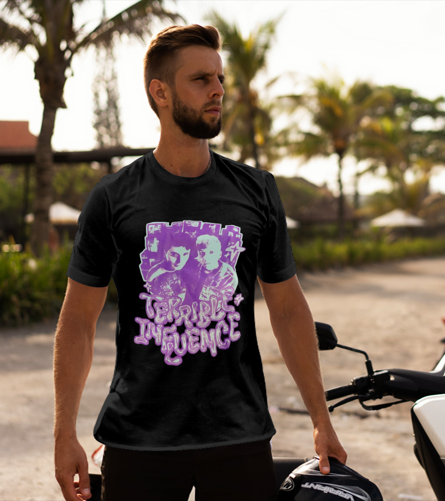 Dan And Phil Terrible Influence Purple Aesthetic T-Shirt