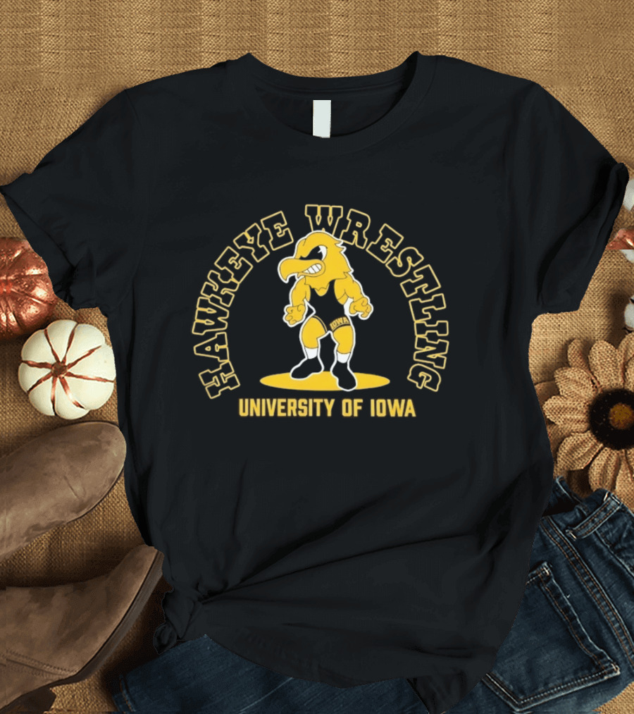 University Of Iowa Hawkeye Wrestling Bold Gold T-Shirt