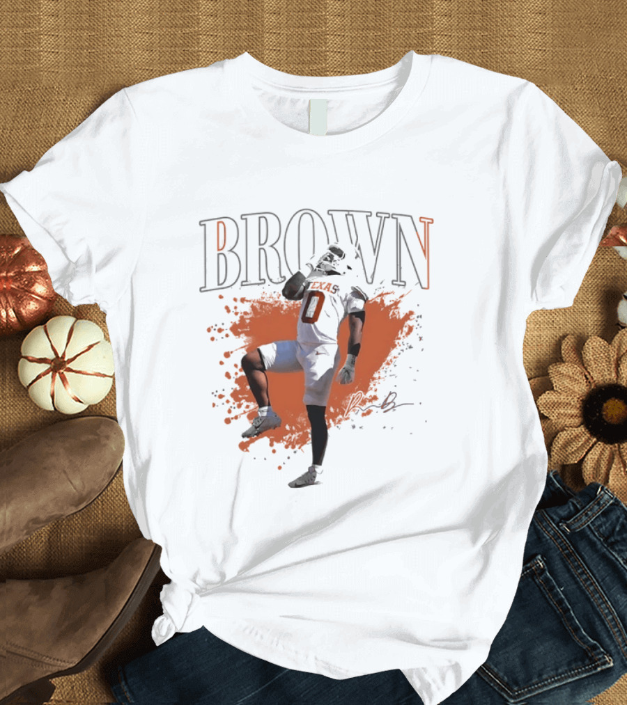 Jahleel Brown Texas Longhorns Number 0 Football Player T-Shirt