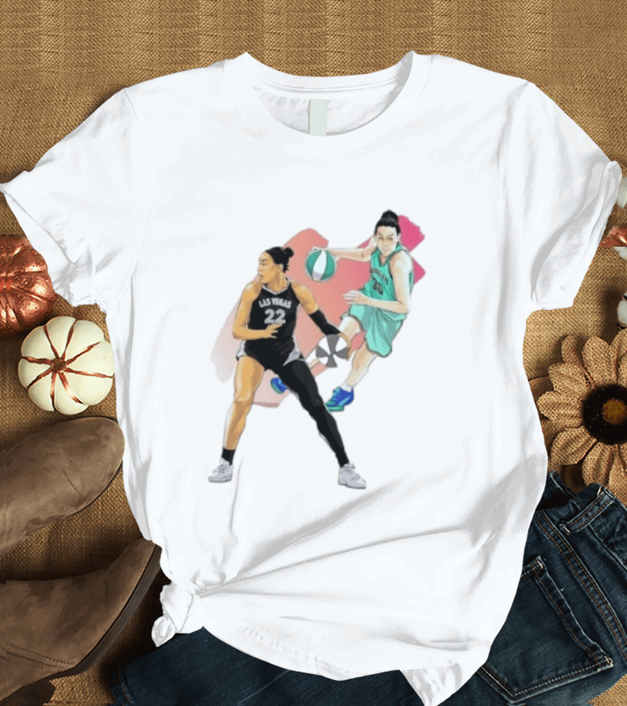 Las Vegas A'ja Wilson 22 And Brooklyn Breanna Stewart 30 T-Shirt