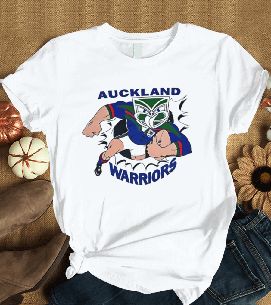 Auckland Warriors Rugby League Team Powerful Mascot Action T-Shirt