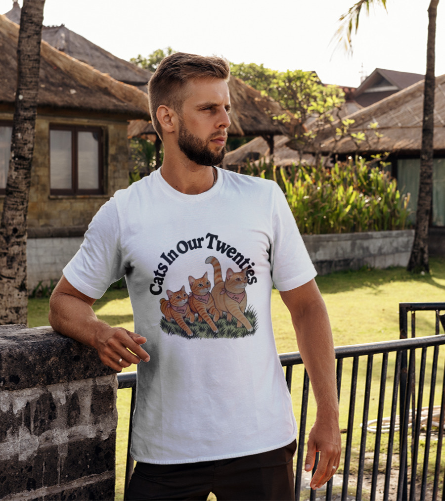 Cats In Our Twenties Sunny Saturn Leo Trio T-Shirt