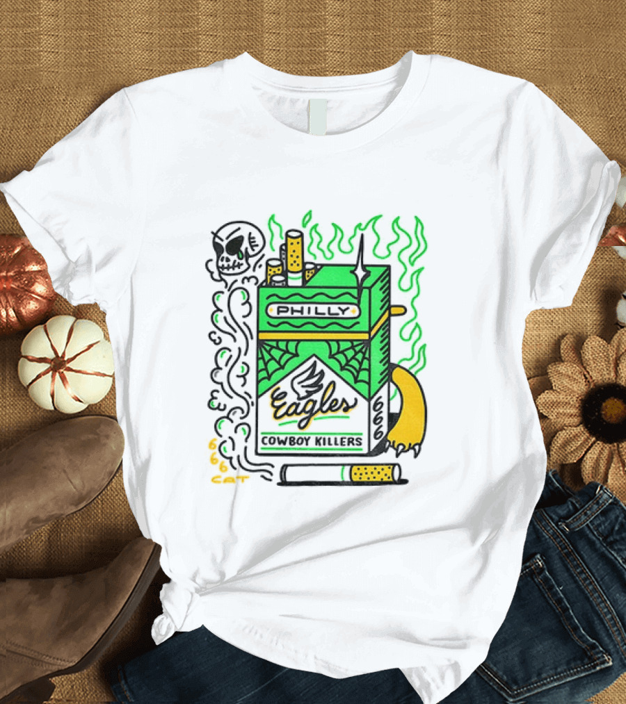 Philly Eagles Cowboy Killers 666 Cigarette Pack T-Shirt
