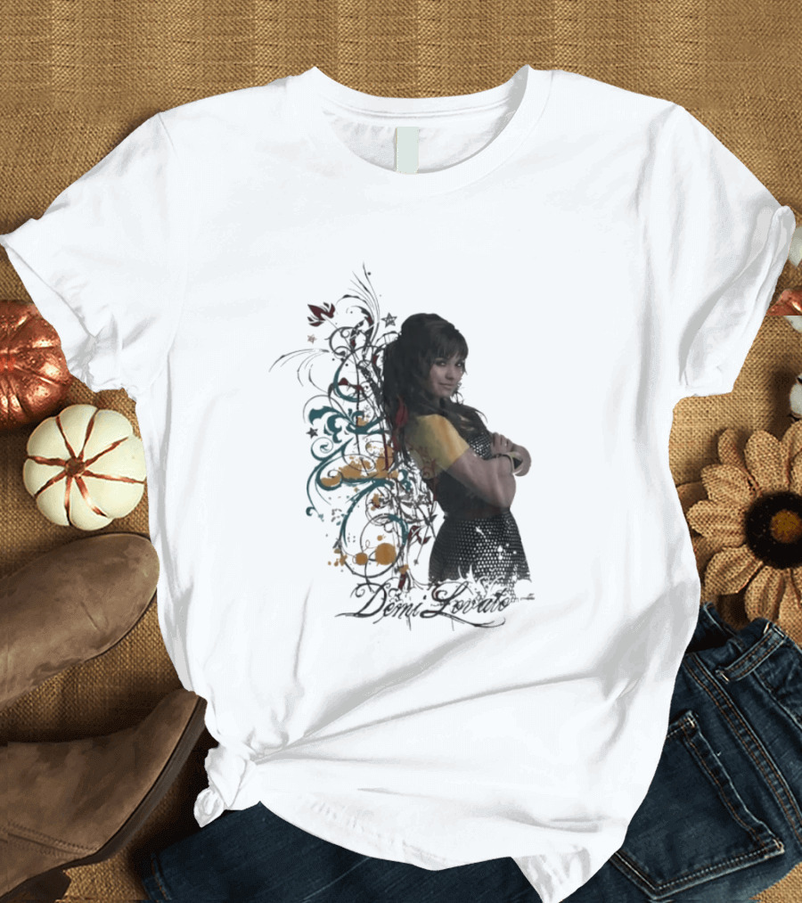Demi Lovato Floral Music Artist Vibrant Pop Star T-Shirt
