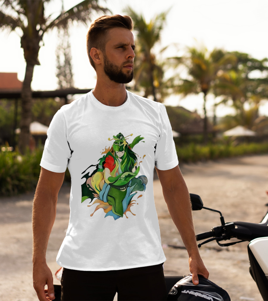 Shun Of Andromeda Saint Seiya Anime Character Art Green And Red T-Shirt