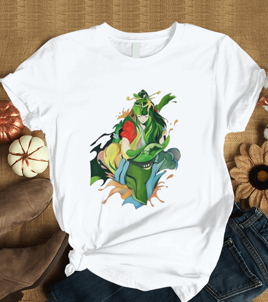 Shun Of Andromeda Saint Seiya Anime Character Art Green And Red T-Shirt