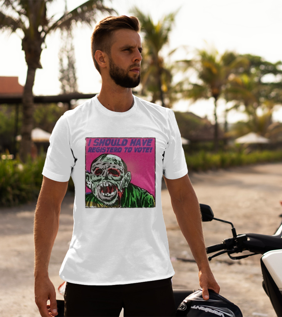 Zombie Meme I Should Have Registered To Vote תובבש Uteזחגרט Zombiebo T-Shirt