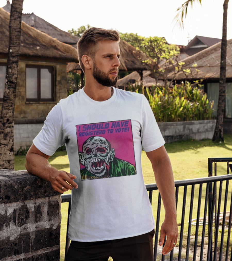 Zombie Meme I Should Have Registered To Vote תובבש Uteזחגרט Zombiebo T-Shirt