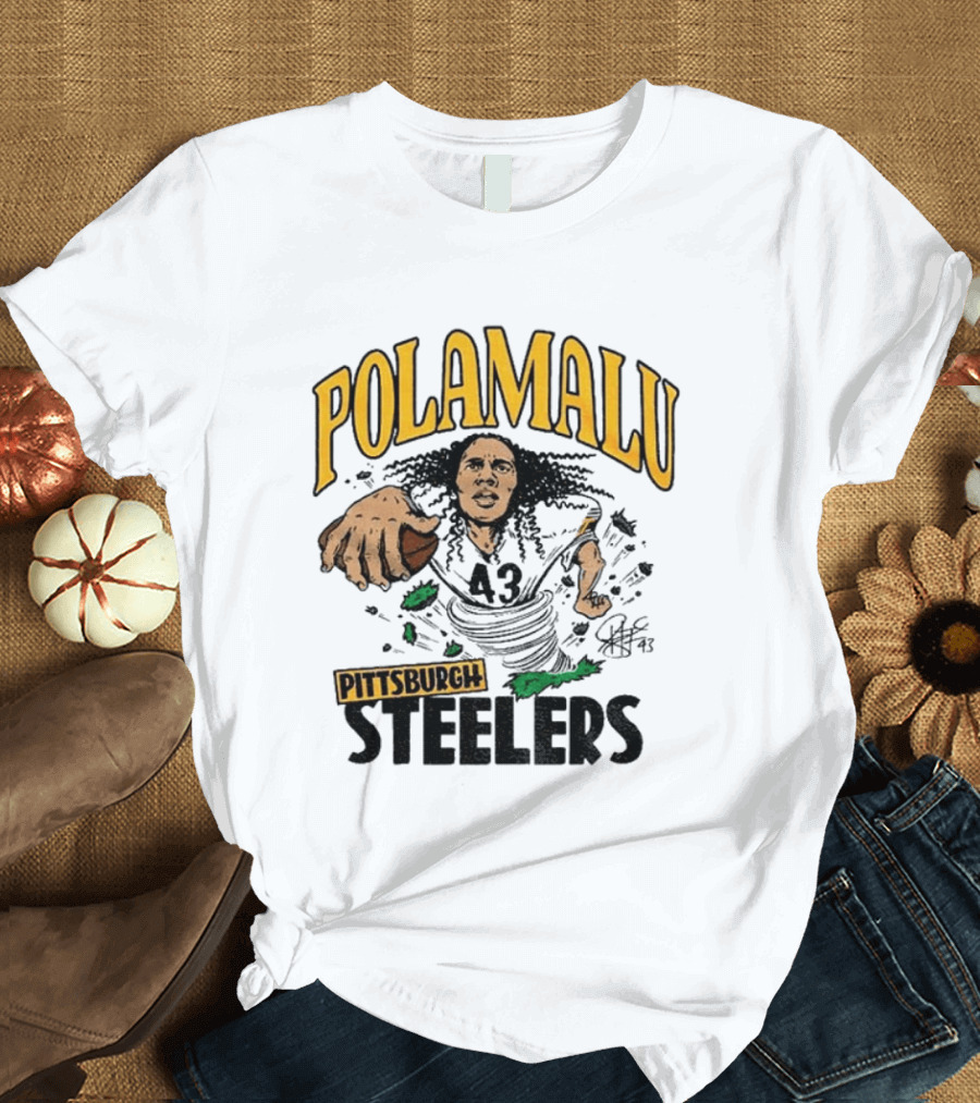 Polamalu Pittsburgh Steelers Caricature Player Number 43 T-Shirt