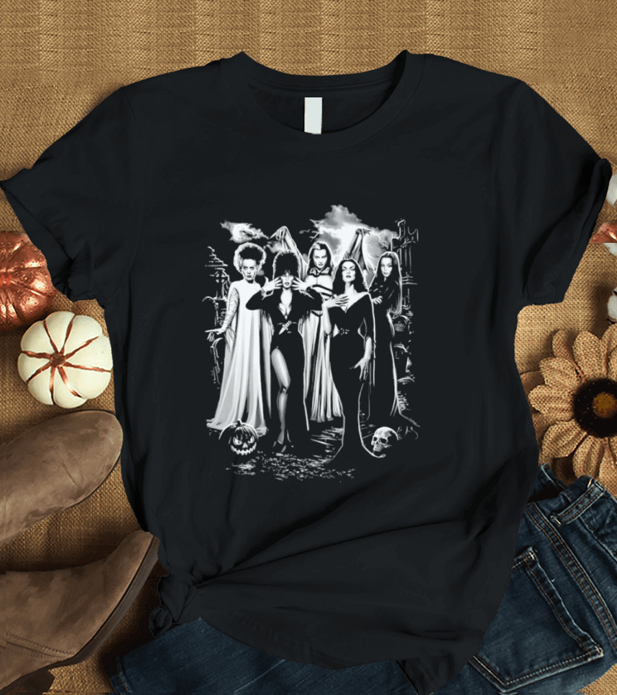 Bride Of Frankenstein Lily Munster Morticia Addams Vampira Gothic Horror T-Shirt