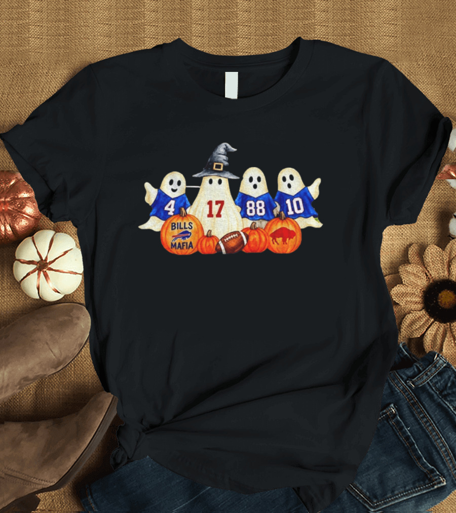 Buffalo Bills Mafia Halloween Ghosts Football 4 17 88 10 T-Shirt