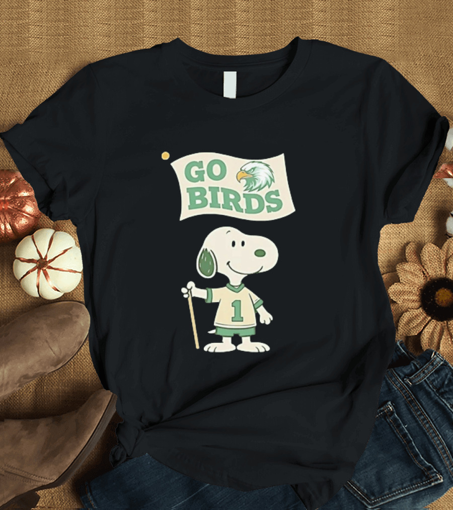 Snoopy Go Birds Philadelphia Eagles Team Spirit T-Shirt