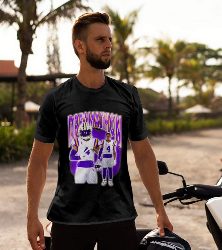 LSU Tigers Dreamathon Gotta Geaux To Work 2 Football 2 Sided T-Shirt