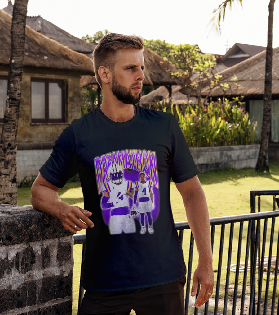 LSU Tigers Dreamathon Gotta Geaux To Work 2 Football 2 Sided T-Shirt